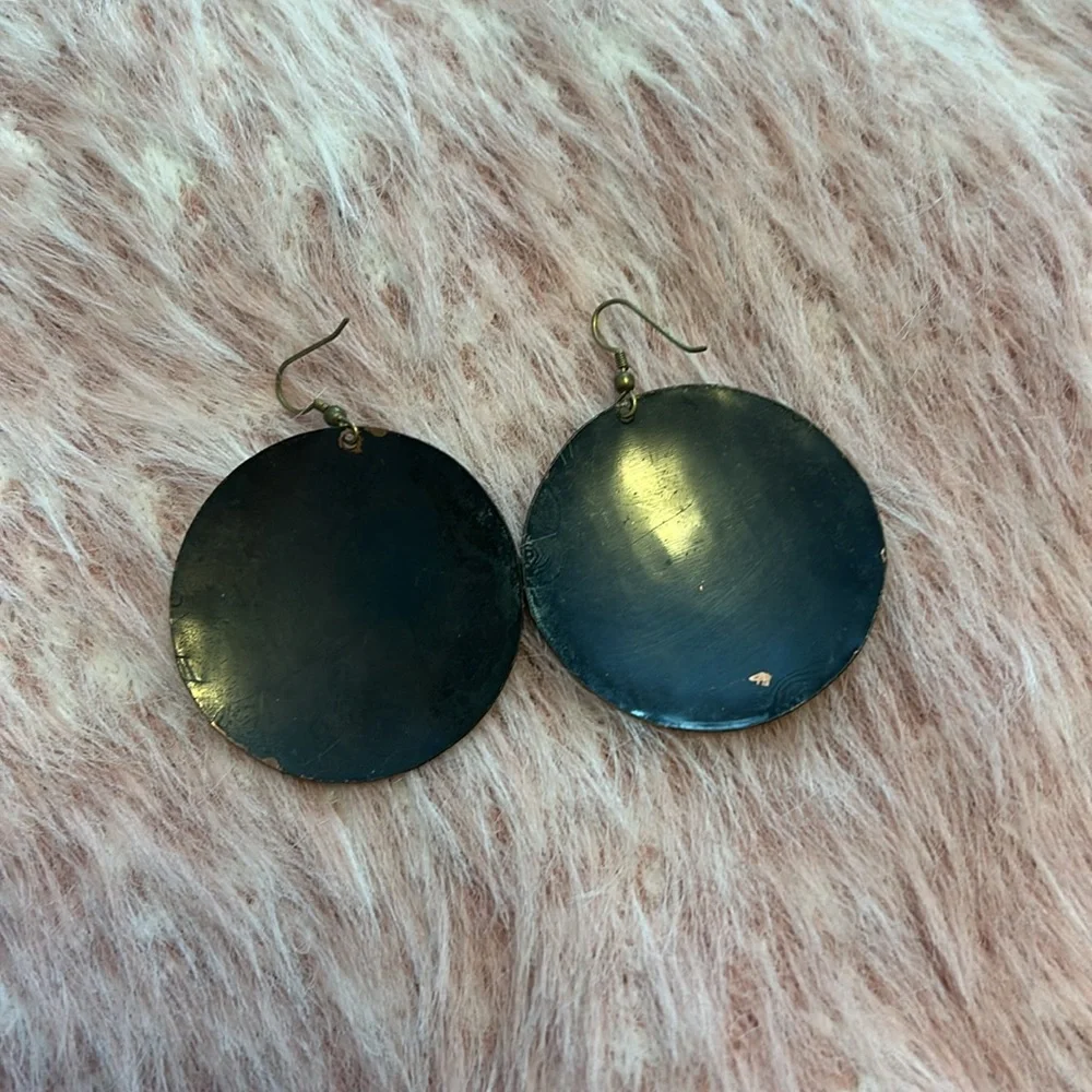 Metal Abstract Earrings - Picture 2 of 2